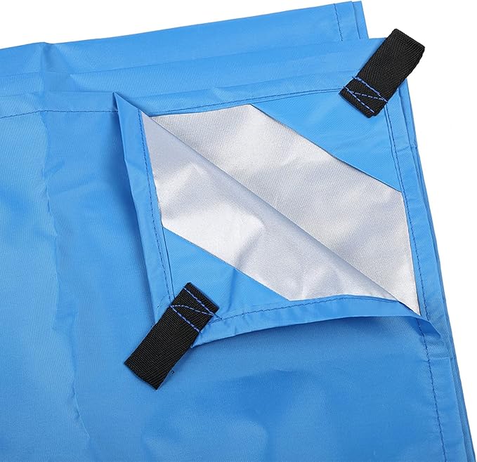 Portable Hammock with Net, Integrated Hanging Hammock for Outdoor Camping Traveling, Canopy to Wind Rain, Sturdy Nylon Fabric Polyester Material, Supports Up to (Blue Sky with Blue Hammock)