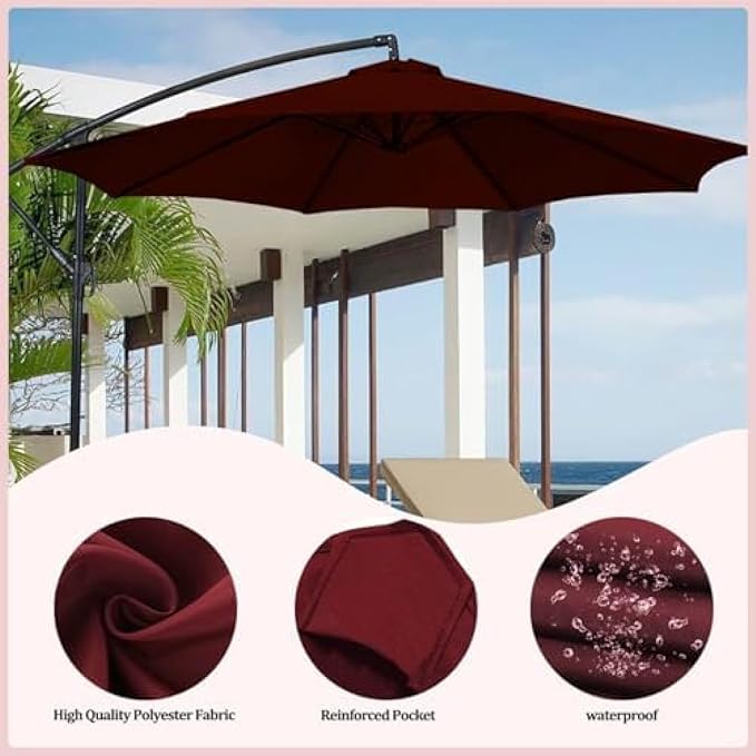 Patio Umbrella Replacement Canopy, 8 Arm Umbrella Replacement Cover, 6.5/7.5/8.2/9/10/11.5/13 Feet, Suitable For Patio