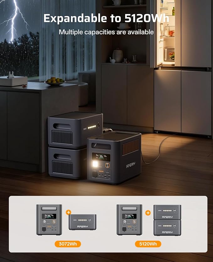 AFERIY Expansion Battery 2048Wh for Nomad1800 Pro ONLY, LiFePO4 Add-On Battery Pack (Not a Power Station), Supports Up to 2 Expansion Batteries, for Home Backup, RV, Camping