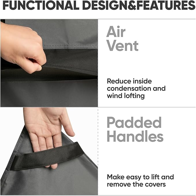 Loriano 600D Oxford Fabric Heavy Duty Patio Furniture Sofa Covers, 100% Waterproof Outdoor Furniture Covers for 3-seater Sofa 83"W x 40"D x 30"H, Lawn Patio Furniture Covers with Air Vent and Handle