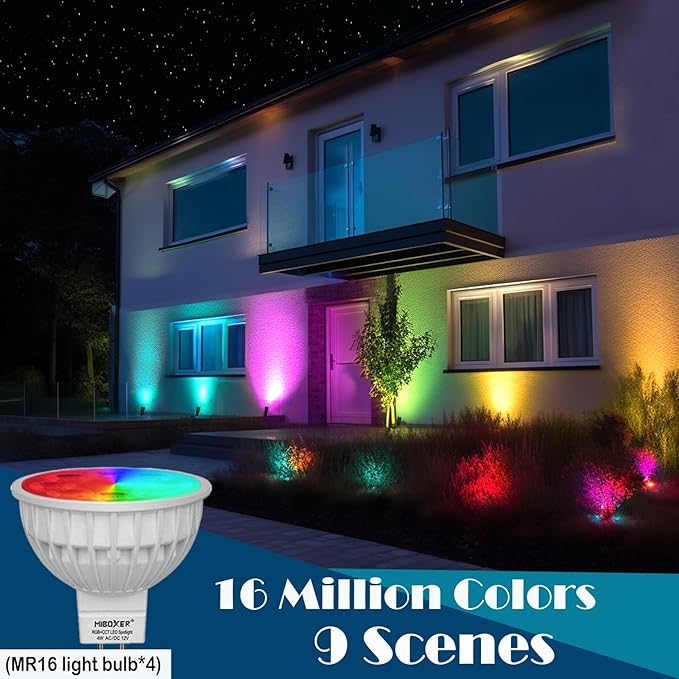 iYogaled RGB Low Voltage Landscape Lighting, IP65 Adjustable Aluminium Color Changing Landscape Lights with Remote, 12V Spot Lights Outdoor for Yard Garden Patio Lawn Decorative