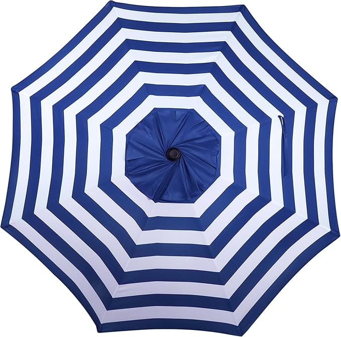Blissun 10FT Outdoor Patio Umbrella, Outdoor Table Umbrella, Yard Umbrella, Market Umbrella with 8 Sturdy Ribs, Push Button Tilt and Crank