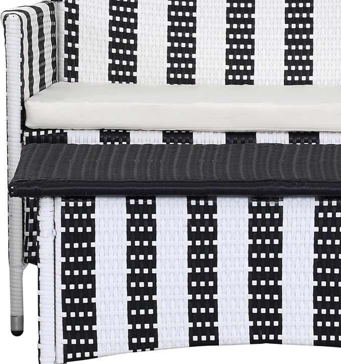 Safavieh Outdoor Collection Figueroa Black and White 4-Piece Patio Set