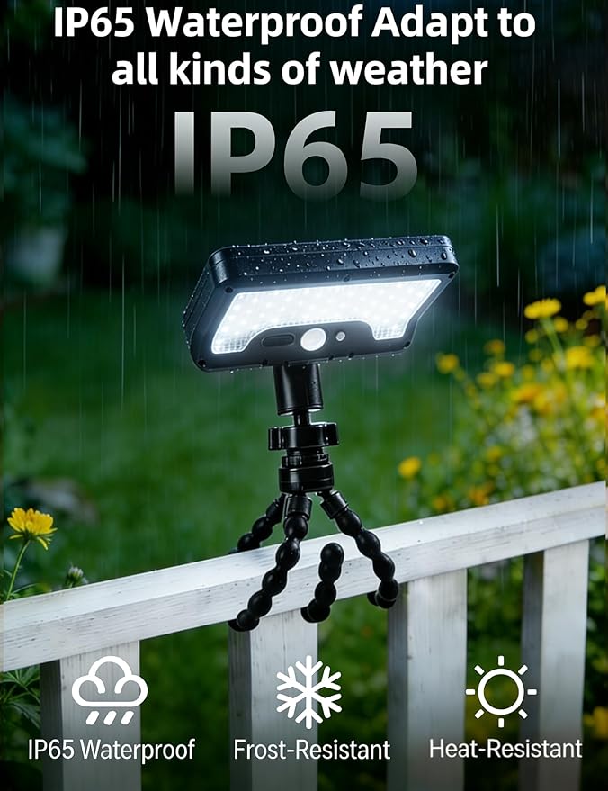 2-Pack Clip On Solar Motion Sensor Lights Outdoor, 360° Rotatable Solar Fence Lights, 600LM 3CCT 3 Lighting Modes, Dual Charging, IP65 Waterproof for Garden Deck Gutter Camping