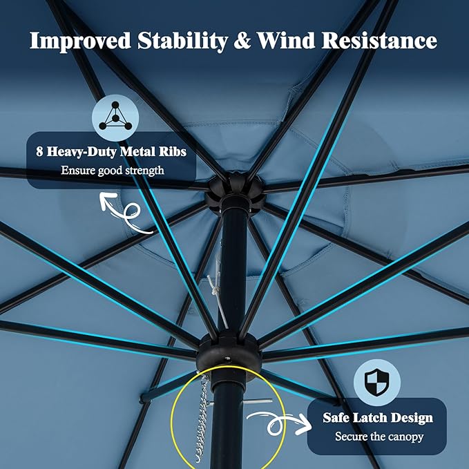 Tangkula 9Ft Patio Umbrella with Fringe, 2-Tier Outdoor Boho Umbrella with Tassels, Crank Handle, Push Button Tilt, Sun-Protective Canopy, 8 Ribs for Deck Backyard Poolside