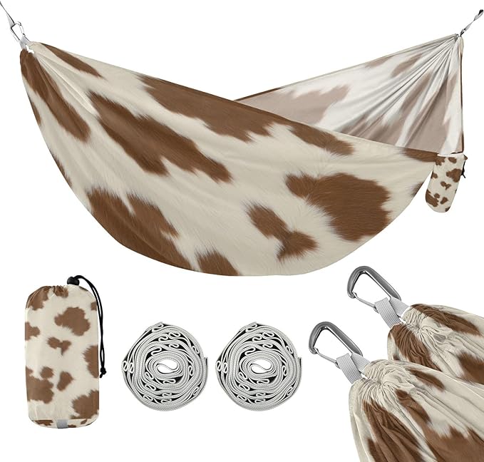 Hammocks for Outside Leopard Pattern Camping Hammock Portable Hammocks with Tree Straps and Carry Bag Camping Accessories for Hiking Beach Outdoor