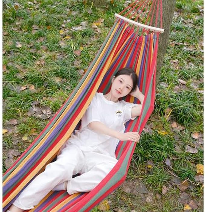 Outdoor Hammock Anti-Rollover Travel Camping Portable Hammock Hanging Chair Outdoor Portable Camping Travel Equipment (Color : Red, Size : 190 * 80cm)