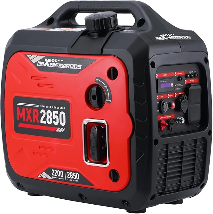 maXpeedingrods 2850W Portable Inverter Generator, Gas Powered, EPA Compliant with CO Alarm, Compact and Lightweight for Outdoor Camping, RV Ready and Home