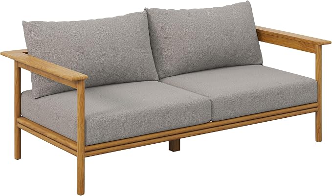 Modway Wren Teak Wood Outdoor Patio 4 Piece Furniture Set in Natural Driftwood