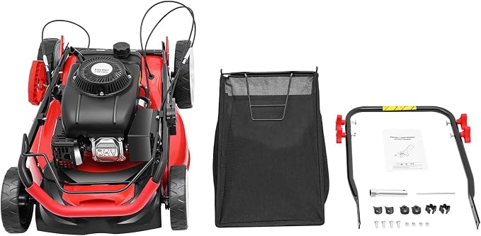 Self-Propelled Gas Lawn Mower, 20-inch 140CC OHV Engine, 5HP 4-Stroke Gasoline Lawn Mowers, Mowing Height Adjustable Push Mower for Sports Fields, Community Greening Garden
