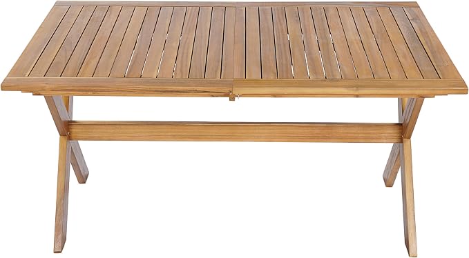 Christopher Knight Home Ronna 7 Piece Acacia Wood Outdoor Dining Table Set for 6, Extendable Dining Table and 6 Patio Chairs with Mesh Back & Seat, Wooden Outdoor Patio Furniture Set, Teak + Beige