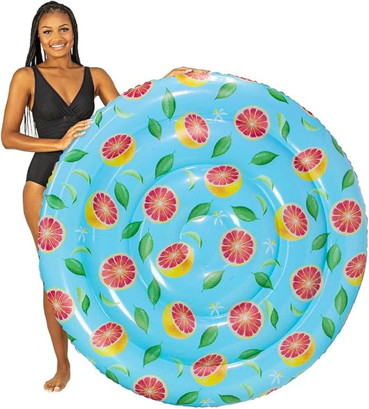 PoolCandy Grapefruit Print Inflatable Pool Floats, Loungers, Sun Chairs & Sunning Pools