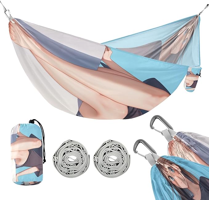 Anime Cute Girl Feet Hammocks with Tree Straps Portable Hammock for Patio Backyard Lounge Base