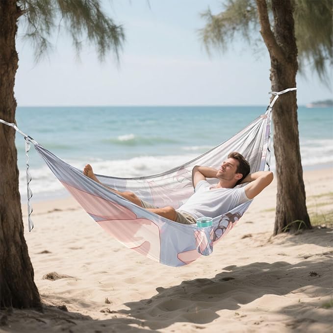 Anime Girl Cute Hammocks with Tree Straps Tree Hammock for Indoor Outdoor Patio