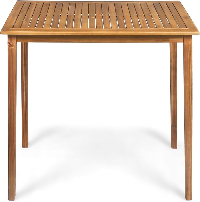 IRONORA Natural Acacia Wood Rectangular Patio Bar Table, 40 Inch Tall Slatted Top Outdoor Pub Table, Wooden High Top Counter Height Table for Backyard Balcony Garden
