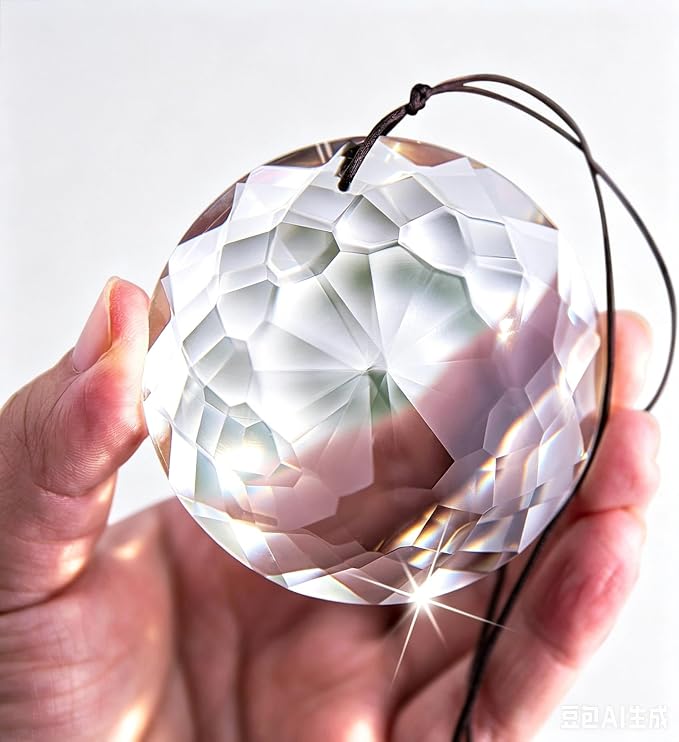 75mm Large Prism Hanging Crystal Suncatcher Clear Sun Catcher Indoor Window | Crystal Flower of Life Prisms,Hanging Crystals,Rainbow Maker,Large Beads,Glass Ornaments For Christmas Tree Home Garden