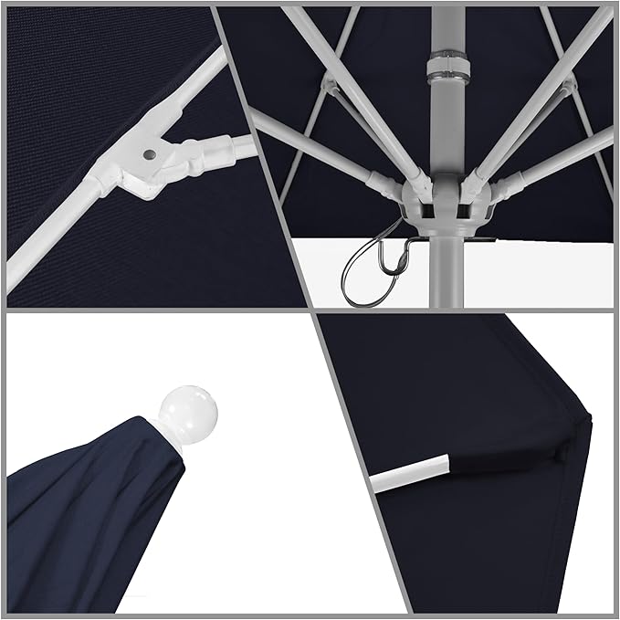 California Umbrella 9' Round Aluminum/Fiberglass Umbrella, Push Open,