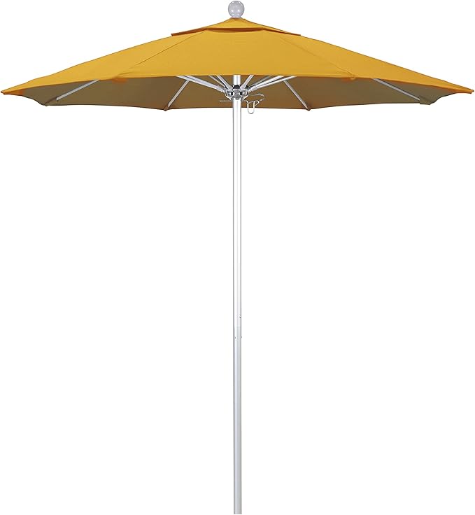 California Umbrella 7.5' Rd. Venture Series Contract Grade Patio Umbrella, Push Open Pin Stop, Silver Finish