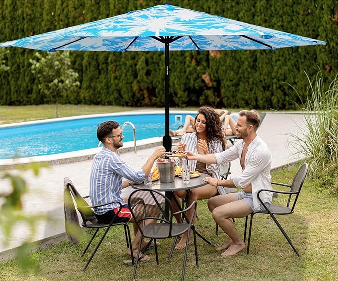 ontheway 11FT Patio Umbrella Enhanced Replacement Canopy Market Table 8 Ribs Umbrella Canopy