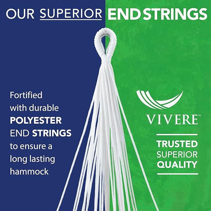 Vivere Double Brazilian Polyester Hammock - 450 lb Weight Capacity