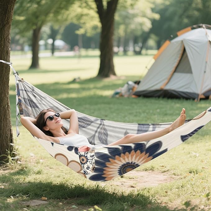 Vintage Retro Flowers 330lb Capacity Outdoor Hammocks with Portabl Carry Bag Hanging Hammock for Indoor Outdoor Patio hamaca para acampar