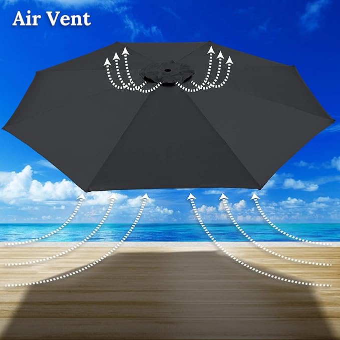 YardGrow 13ft 8 Ribs Umbrella Canopy Replacement for Patio Umbrella, Canopy ONLY, Frame NOT Included