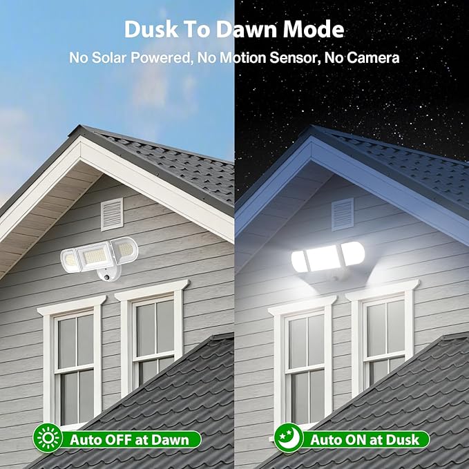 iMaihom 130W Dusk to Dawn Outdoor Lighting, 13000LM LED Security Floodlight with Photocell Auto On/Off, 3 Adjustable Heads, IP65 Waterproof, Hardwired for Garage, Yard, Driveway, 6500K Daylight