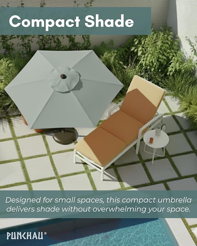 6 Ft Outdoor Patio Umbrella, Easy Open/Close Crank and Push Button Tilt Adjustment - Olive Market Umbrellas