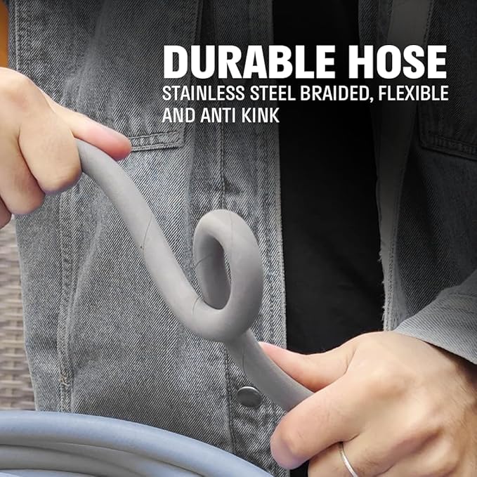 ACTIVE Pressure Washer Gun + 50ft Steel Braided Pressure Washer Hose for all types of Pressure Washers