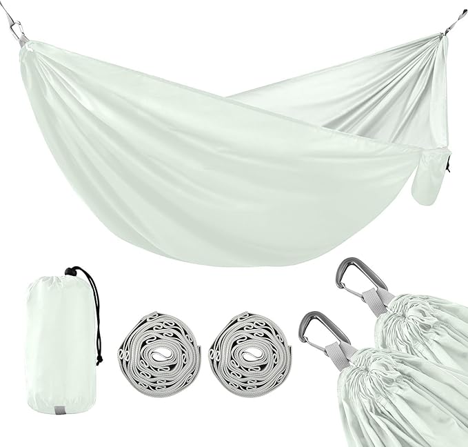 Light White and Green Solid Color 330lb Capacity Outdoor Hammock with Hanging Rope Hanging Hammock for Indoor Outdoor Patio Silla colgante para Patio Exterior