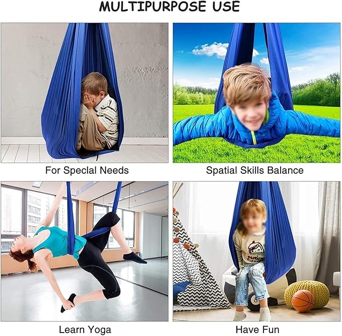 Sensory Hammock Swing Chair for Adults/Kids with Hardware Adjustable Snuggle Hammock Has Calming Effect On Child with Special Needs (Color : Orange, Size : 100x280cm/39x110in)