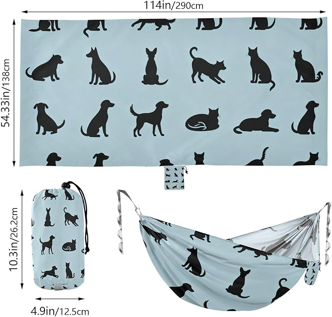 Pets Outdoor Hammock with Tree Straps for Outside Beach Patio Garden
