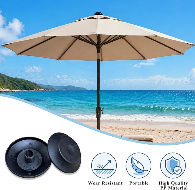 2 Pack Patio Umbrella Tip Caps Replacement Parts - Black Top Screw Cap for Outdoor Patio Umbrella Pole Handle, Easy Install Accessories Protects from Scratches