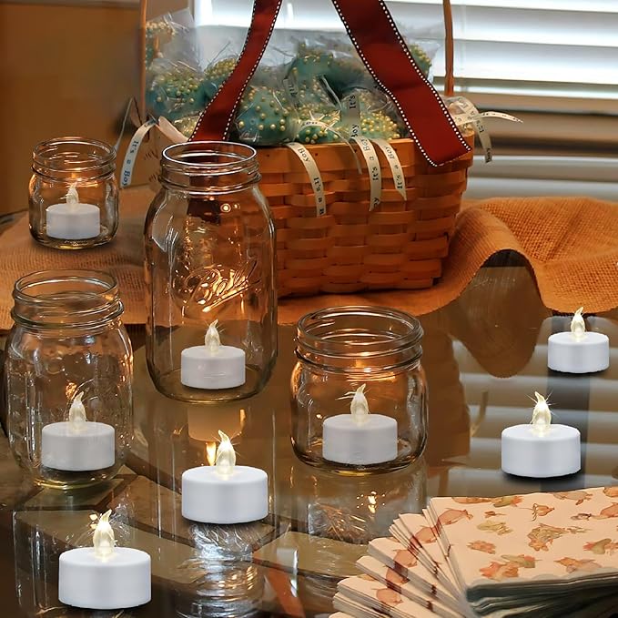 Flameless Tea Lights Candles, 150 Pack Battery Operated Led Electric Candle, Realistic Flickering Votive Fake Tealights, Long Lasting 200+Hours,for Wedding Party Home Decoration (Warm White)