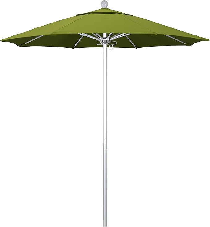 California Umbrella 7.5' Rd. Venture Series Contract Grade Patio Umbrella, Push Open Pin Stop, Silver Finish