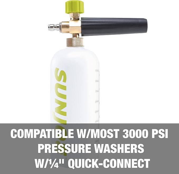 Sun Joe SPX-FC34-MXT Foam Cannon for SPX Series Electric Pressure Washers 34 Oz. | 1/4" Quick Connector | 5 Quick Connect Nozzle Tips