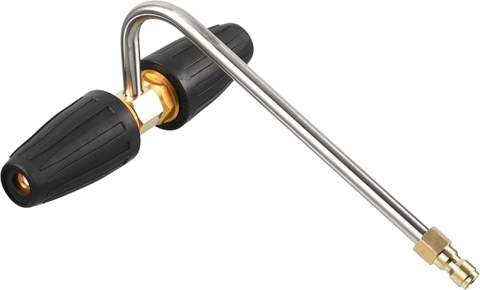 Tool Daily Gutter Cleaner Attachment for Pressure Washer, 2 Rotating Turbo Nozzle, 1/4 Inch Quick Connect, 3300 PSI