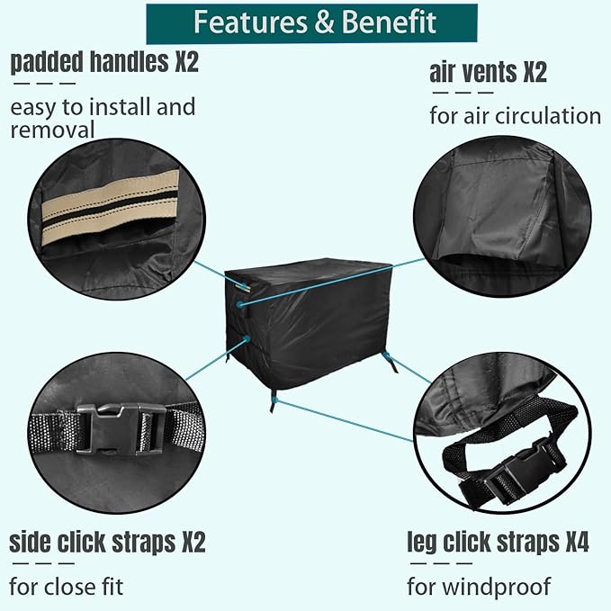 Outdoor BBQ Prep Table Cover 52 Inch for Keter Unity XL Serving Table, Waterproof & Windproof Strong Material Patio Grill Prep Table Cover, 55'' L x 24'' W x 32'' H