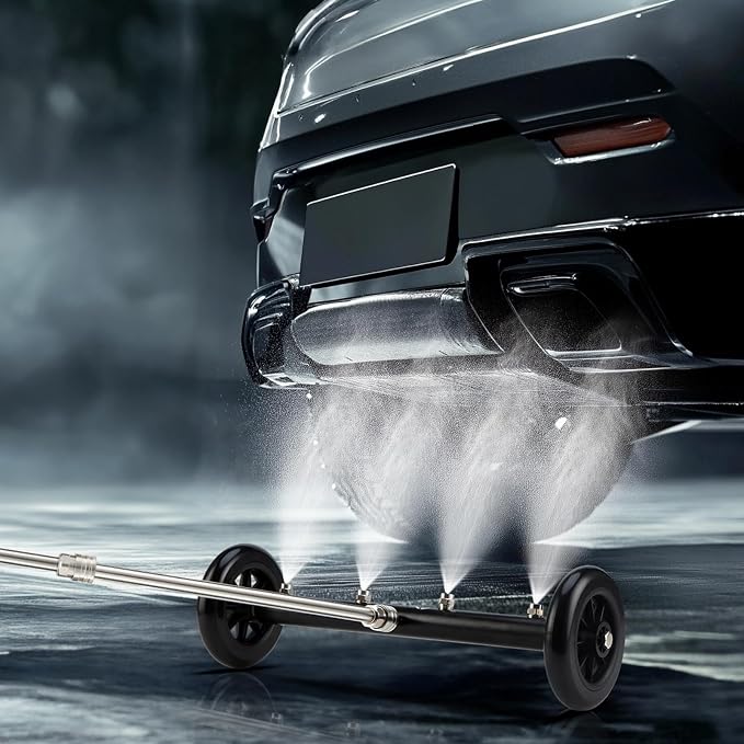 Pressure Washer Undercarriage Cleaner, 16 Inch Undercarriage Car Washer Attachment, Pressure Washer Under Car Cleaner with 3 Pcs Extension Wand, 1/4" Quick Connector, 4000 PSI