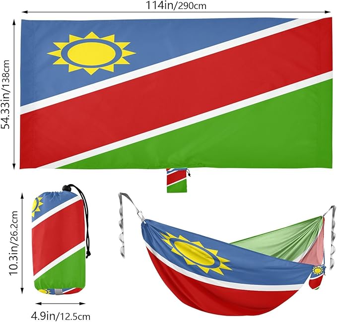 National Flag of Namibia Hammocks with Portabl Carry Bag Backyard Hammock for Indoor Outdoor Patio