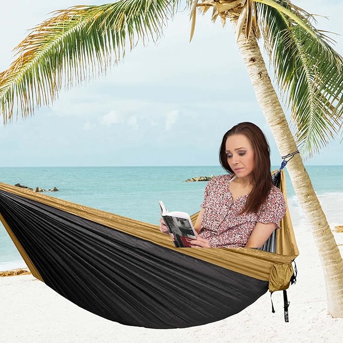 Camping Hammocks for Outside, Double Hammock Chair Outdoor, Portable Hammock for Trees, Hammocks for Outside Heavy Duty, for Beach, Backyard, Patio