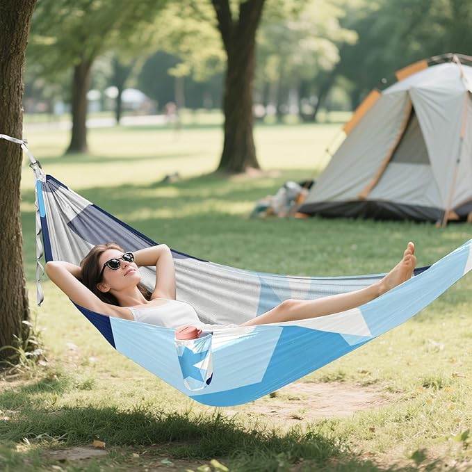 Blue Star Camping Hammocks with Hanging Rope Hammock for Outside Essentials