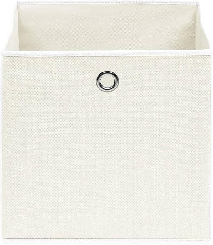 Homgoday 4 White Storage Boxes 32 x 32 x 32 cm Fabric, Furniture Chests and Chests for Outdoors, Garden Container, Garden Tool Holder, Outdoor Pouf, Outdoor Storage Box