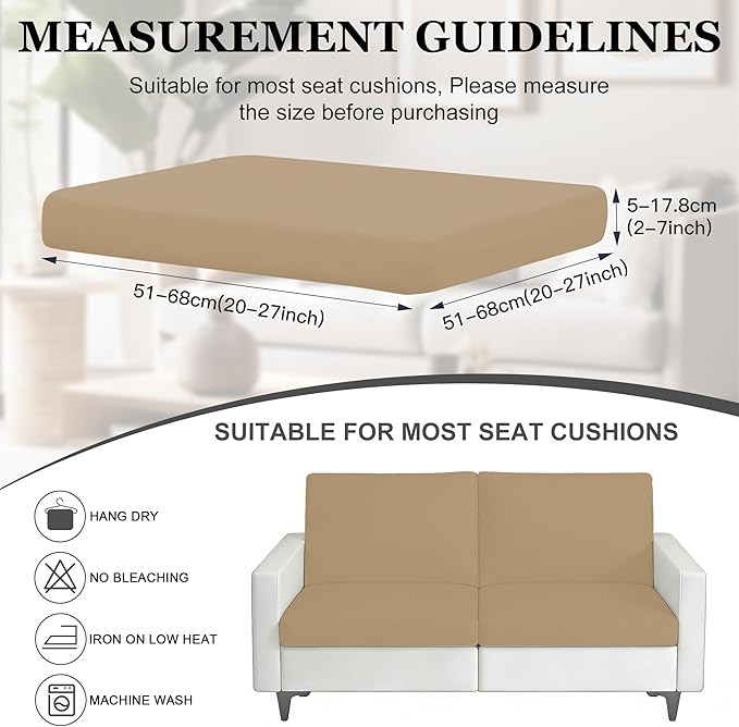 BIETYONE 4Pcs Patio Stretch Cushion Covers,Outdoor Sofa Replacement Cover Slipcovers for Patio Furniture Cushion Covers, Washable Reusable Furniture Protector