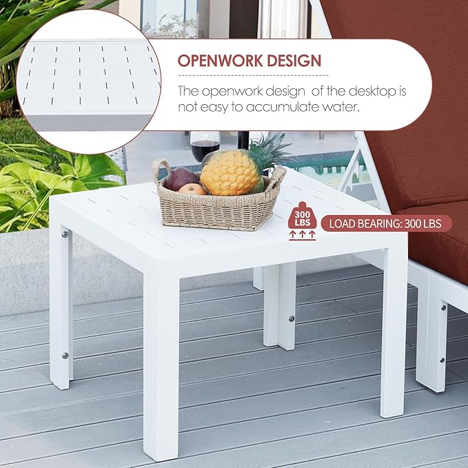 NICESOUL 6 Person Modern Aluminum Outdoor Patio Furniture Set, 29" Wide Deep Seating, Fade & Water Resistant L Shaped Modular Sectional Couch, Large Comfy Conversation Set for Backyard Terrace, Red