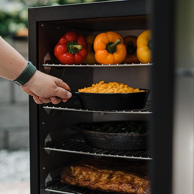 Masterbuilt® 30-inch Digital Electric Vertical BBQ Smoker with Side Wood Chip Loader, Chrome Racks and 710 Cooking Square Inches in Black, Model MB20071117