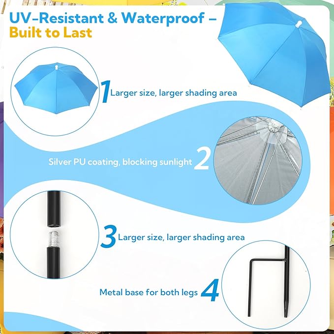 VZZNN 6 Pack Plant Umbrellas for Outdoor Plants, Garden Umbrella Shade for Potted Plants and Garden Beds, Sun Shade Cover to Defend Plants From Blazing Sun