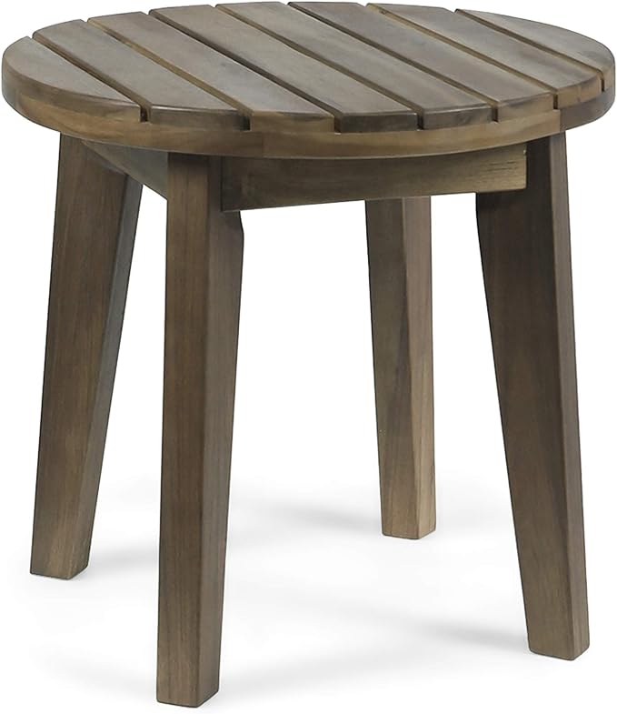 Christopher Knight Home Parker Outdoor 16" Acacia Wood Side Table, Gray Finish