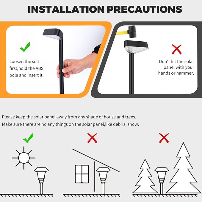 6 Pack Solar Pathway Lights Outdoor, Bright LED Solar Landscape Lights, Waterproof Solar Garden Lights for Yard, Patio, Walkway, Lawn, Driveway(Warm White, 6 Pack)