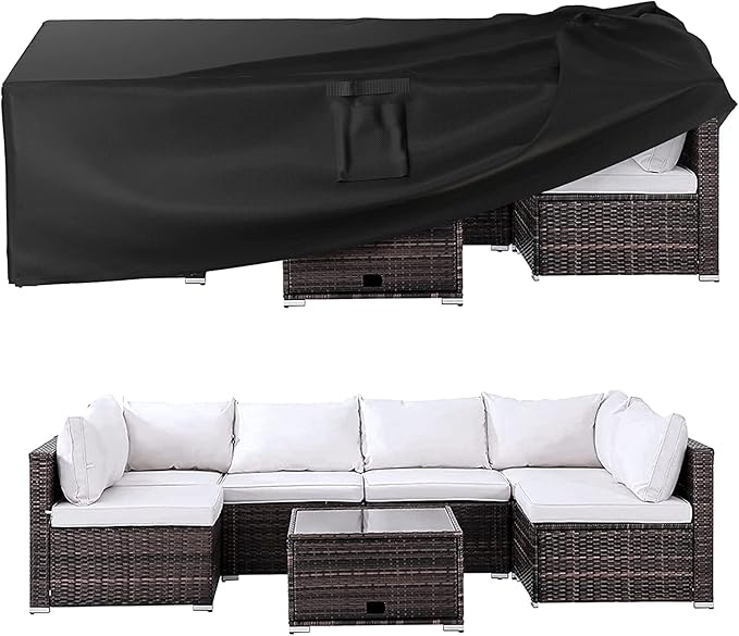 Ruimoy Patio Furniture Covers, Outdoor Furniture Cover Waterproof, General Purpose, Outside Table and Chair Covers, Heavy Duty 600D (62 Inch L x 42 Inch W x 28 Inch H)
